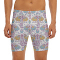 Indian Flower Elephant Pattern Print Men's Long Boxer Briefs