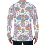 Indian Flower Elephant Pattern Print Men's Long Sleeve T-Shirt