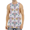Indian Flower Elephant Pattern Print Men's Muscle Tank Top