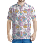 Indian Flower Elephant Pattern Print Men's Polo Shirt