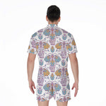 Indian Flower Elephant Pattern Print Men's Rompers