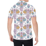 Indian Flower Elephant Pattern Print Men's Shirt