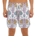 Indian Flower Elephant Pattern Print Men's Split Running Shorts