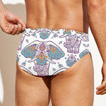 Indian Flower Elephant Pattern Print Men's Swim Briefs