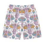 Indian Flower Elephant Pattern Print Men's Swim Trunks