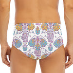 Indian Flower Elephant Pattern Print Men's Triangle Swim Briefs