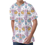 Indian Flower Elephant Pattern Print Men's Velvet T-Shirt