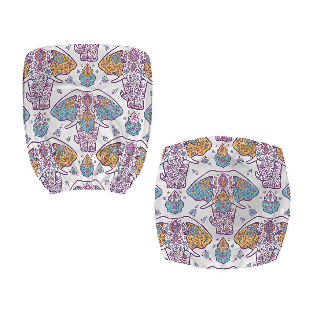 Indian Flower Elephant Pattern Print Office Chair Cover