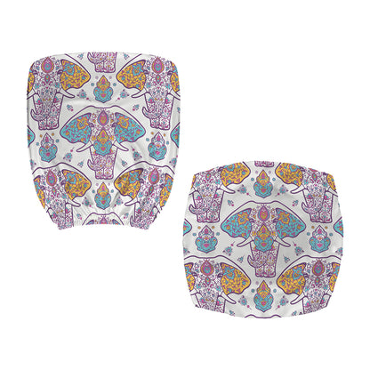 Indian Flower Elephant Pattern Print Office Chair Cover