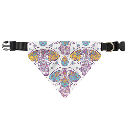 Indian Flower Elephant Pattern Print Over The Collar Dog Bandana