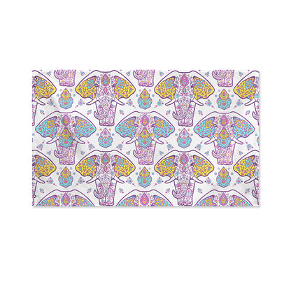 Indian Flower Elephant Pattern Print Polyester Flag