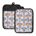 Indian Flower Elephant Pattern Print Pot Holders With Pocket