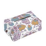 Indian Flower Elephant Pattern Print Rectangle Tissue Box Cover
