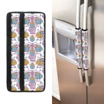 Indian Flower Elephant Pattern Print Refrigerator Handle Covers
