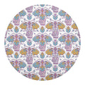 Indian Flower Elephant Pattern Print Round Blanket