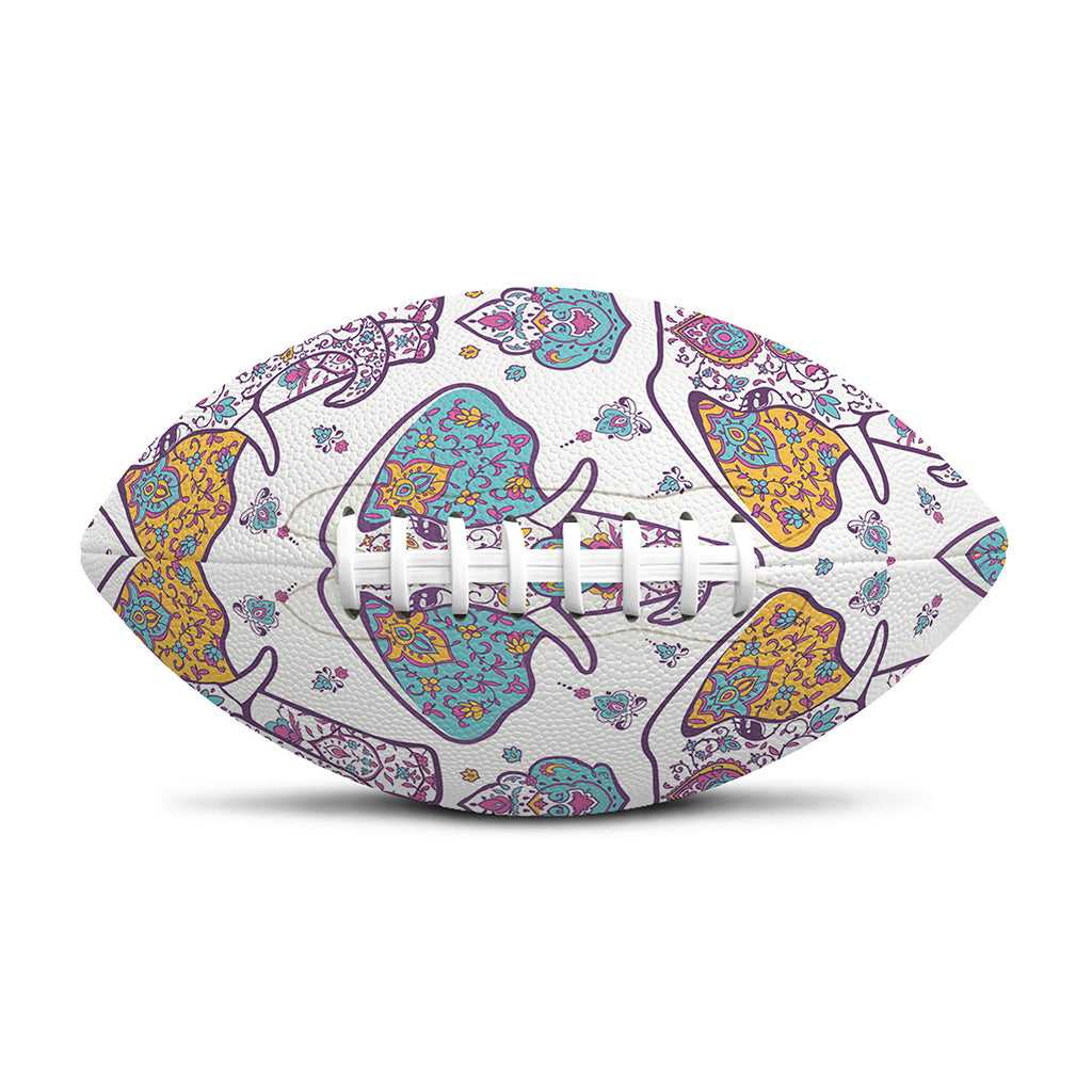 Indian Flower Elephant Pattern Print Rugby Ball