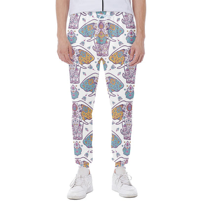 Indian Flower Elephant Pattern Print Scuba Joggers