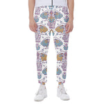 Indian Flower Elephant Pattern Print Scuba Joggers