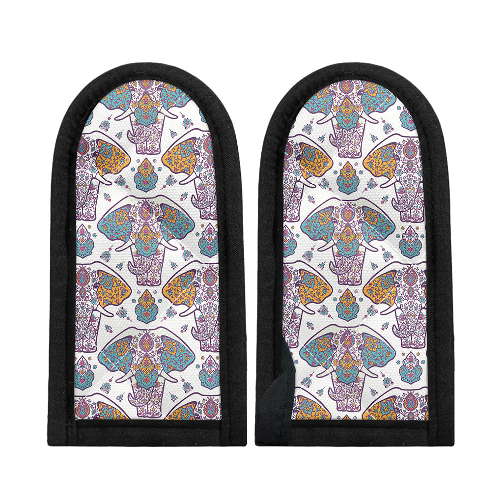 Indian Flower Elephant Pattern Print Skillet Handle Cover