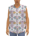 Indian Flower Elephant Pattern Print Sleeveless Baseball Jersey