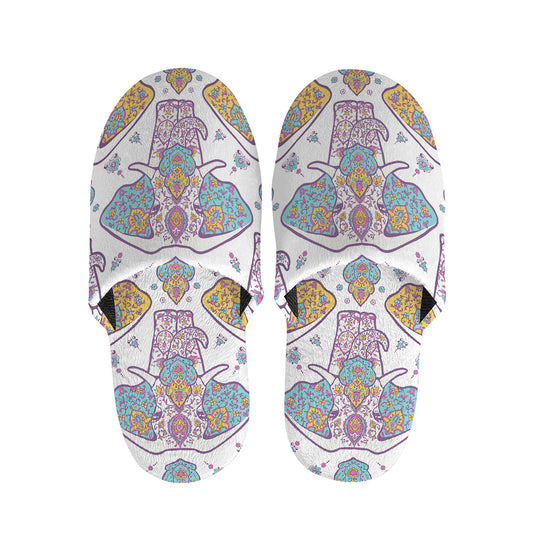 Indian Flower Elephant Pattern Print Slippers