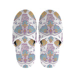 Indian Flower Elephant Pattern Print Slippers