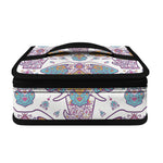 Indian Flower Elephant Pattern Print Small Lunch Bag