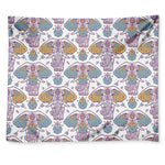 Indian Flower Elephant Pattern Print Tapestry
