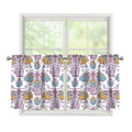 Indian Flower Elephant Pattern Print Tier Curtains