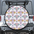 Indian Flower Elephant Pattern Print Tire Cover