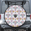 Indian Flower Elephant Pattern Print Tire Cover With Camera Hole