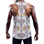 Indian Flower Elephant Pattern Print Training Tank Top