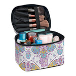 Indian Flower Elephant Pattern Print Travel Makeup Bag