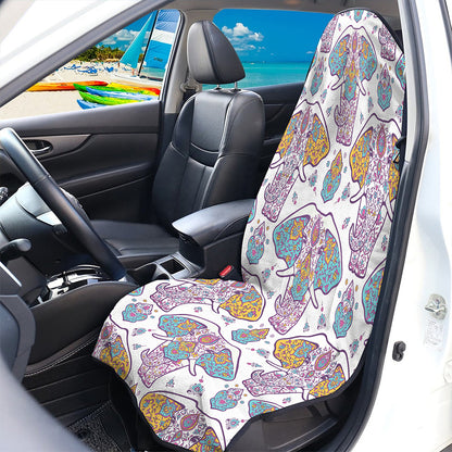 Indian Flower Elephant Pattern Print Waterproof Car Seat Cover