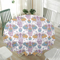Indian Flower Elephant Pattern Print Waterproof Round Tablecloth