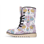 Indian Flower Elephant Pattern Print Winter Boots