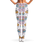 Indian Flower Elephant Pattern Print Women's Leggings