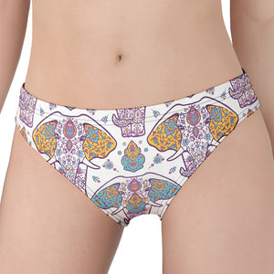 Indian Flower Elephant Pattern Print Women's Panties