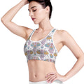 Indian Flower Elephant Pattern Print Women's Sports Bra