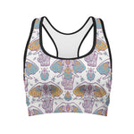 Indian Flower Elephant Pattern Print Women's Sports Bra