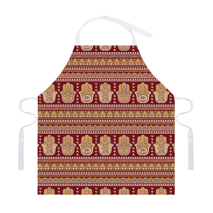 Indian Hamsa Hand Print Adjustable Apron