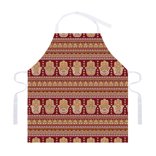 Indian Hamsa Hand Print Adjustable Apron