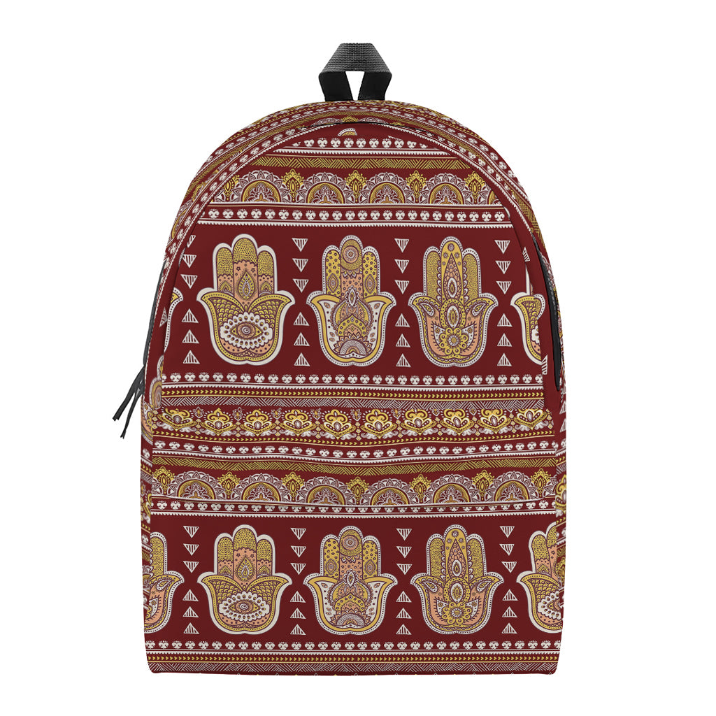 Indian Hamsa Hand Print Backpack