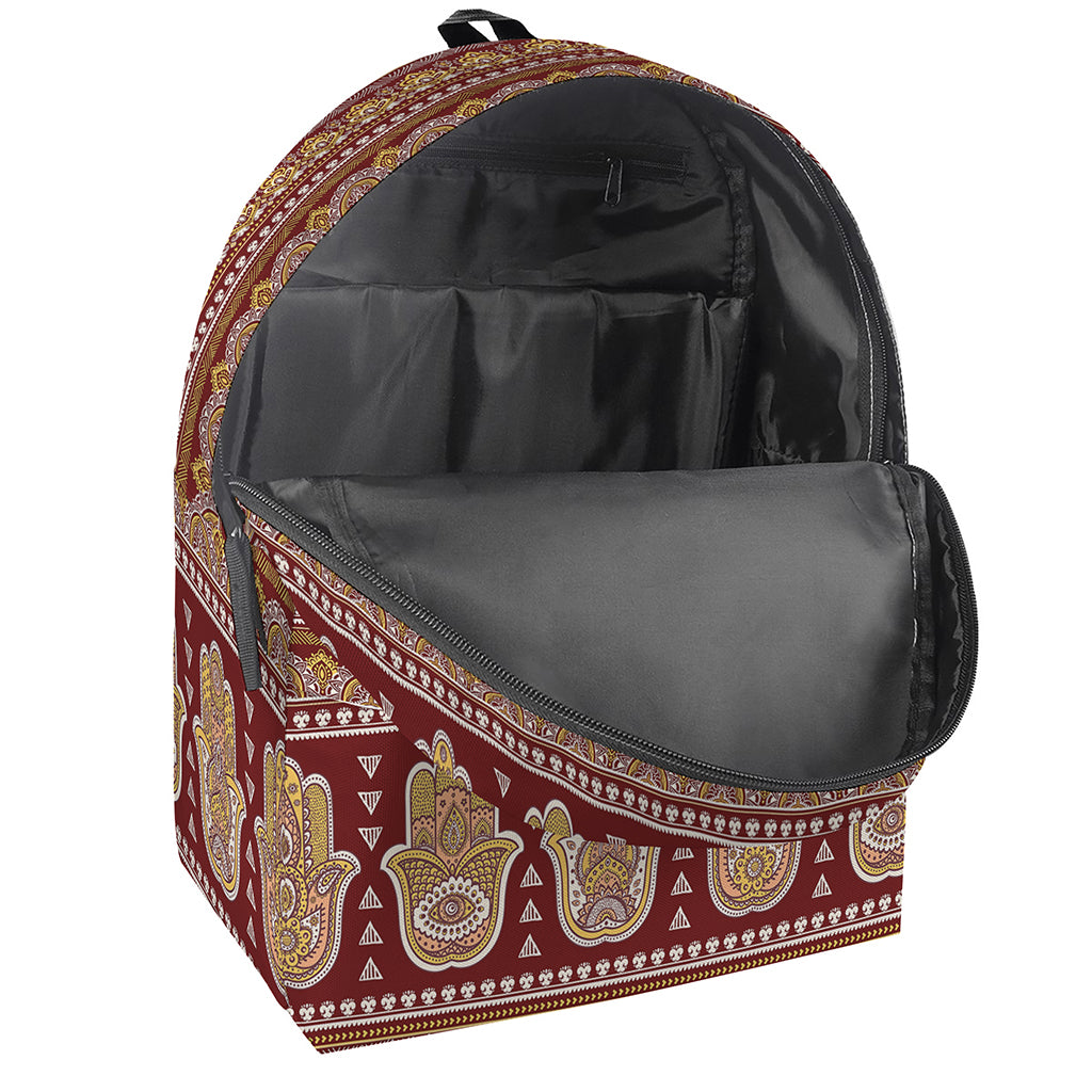 Indian Hamsa Hand Print Backpack