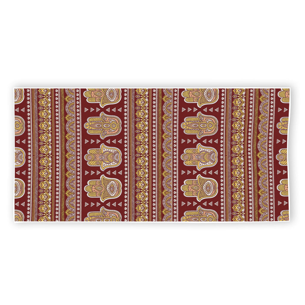 Indian Hamsa Hand Print Beach Towel