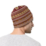 Indian Hamsa Hand Print Beanie