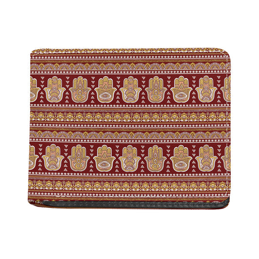 Indian Hamsa Hand Print Bifold Wallet