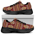 Indian Hamsa Hand Print Black Chunky Shoes