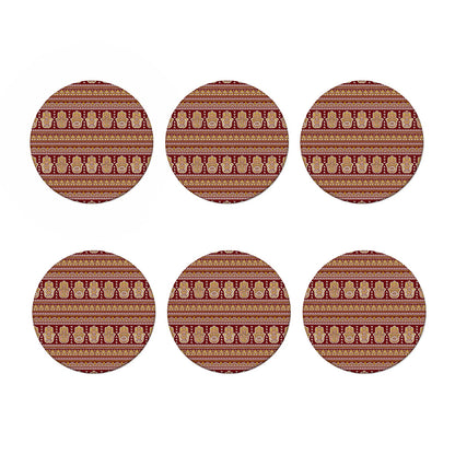 Indian Hamsa Hand Print Coaster Set