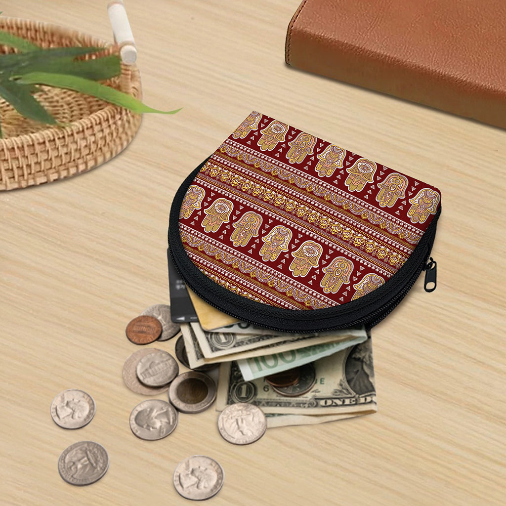 Indian Hamsa Hand Print Coin Purse